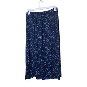 Vintage‎ Liz Baker Essentials Skirt Womens Large Maxi Floral Print Blue